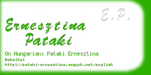 ernesztina pataki business card